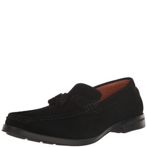 Stacy Adams Mens Peppley Tassel Slip-On Black Suede 9.5 Medium